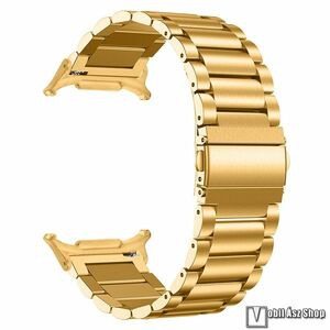 Samsung Galaxy Watch8 44mm, 40mm, Watch8 Classic, Okosóra szíj, Rozsdamentes acél, Csatos, 175mm hosszú, Arany kép