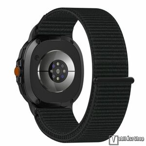 Samsung Galaxy Watch8 44mm, 40mm, Watch8 Classic, Okosóra szíj, Sztreccses szövet, Tépőzár, 240mm hosszú, Fekete kép