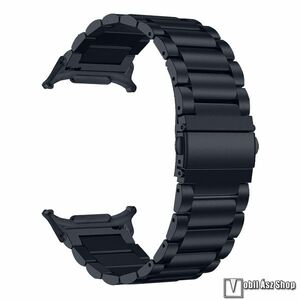 Samsung Galaxy Watch8 44mm, 40mm, Watch8 Classic, Okosóra szíj, Rozsdamentes acél, Csatos, 175mm hosszú, Fekete kép