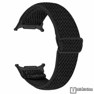 Samsung Galaxy Watch8 44mm, 40mm, Watch8 Classic, Okosóra szíj, Szövet, Sztreccses, max 210mm hosszú, Fekete kép