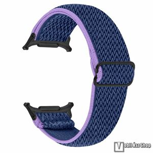 Samsung Galaxy Watch8 44mm, 40mm, Watch8 Classic, Okosóra szíj, Szövet, Sztreccses, max 210mm hosszú, Lila, Kék kép