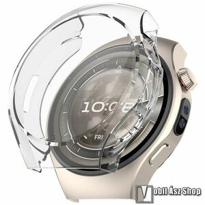 Huawei Watch 5 42mm, Okosóra szilikon védőtok, Keret, Szilikon előlapvédő is, Galvanizált, Átlátszó kép