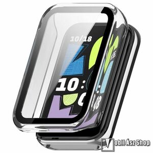 Honor Band 10, Okosóra műanyag védőtok, Keret, 9H edzett üvegfólia, Átlátszó kép