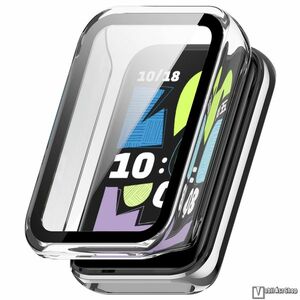 Honor Band 10, Okosóra műanyag védőtok, Keret, 9H edzett üvegfólia, Átlátszó kép