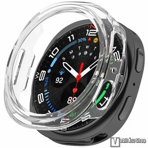 Samsung Galaxy Watch8 44mm, Okosóra műanyag védőtok, Bumper, Keret, Átlátszó kép