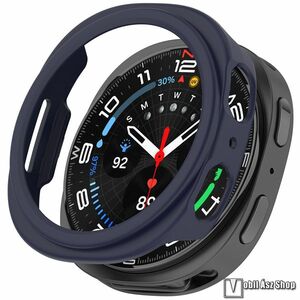 Samsung Galaxy Watch8 44mm, Okosóra műanyag védőtok, Bumper, Keret, Sötétkék kép