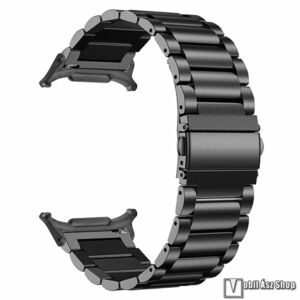 Samsung Galaxy Watch8 44mm, 40mm, Watch8 Classic, Okosóra szíj, Rozsdamentes acél, Csatos, 175mm hosszú, Fekete kép