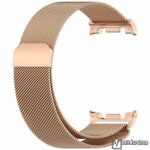 Samsung Galaxy Watch8 44mm, 40mm, Watch8 Classic, Okosóra milánói szíj, Fém ötvözet, Légáteresztő, Mágneses, 230mm hosszú, Rose Gold kép