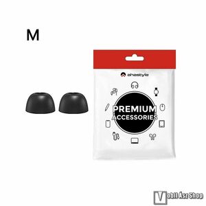 Samsung Galaxy Buds Pro, AHASTYLE bluetooth fülhallgató fülgumi, Gumiharang, 1 pár, M méret, WG36, Fekete kép