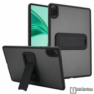 Honor Pad X8a, Pad X9, Tablet tok, Műanyag hátlap, Szilikon keret, Kitámasztó, Fekete kép