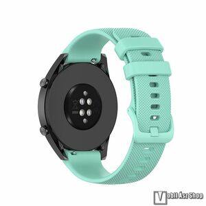 Okosóra szíj, Szilikon, Pontozott textúra, 20mm széles, 92+121mm hosszú, Mentazöld, Xiaomi Amazfit Active 2, Samsung Galaxy Watch7, Watch FE, Watch Fit 3 kép