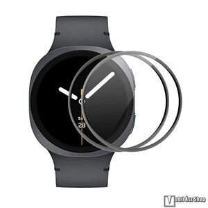Samsung Galaxy Watch8 44mm, Enkay Hat-Prince 3D PMMA flexibilis okosóra üvegfólia, 2db, A teljes képernyőt védi, Fekete kép