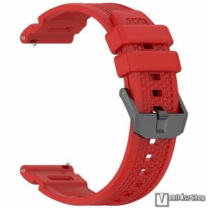 Garmin Venu X1, Okosóra szíj, Szilikon, 24mm széles, Texturált felület, Csat, 127+97mm hosszú, Piros kép