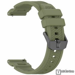 Garmin Venu X1, Okosóra szíj, Szilikon, 24mm széles, Texturált felület, Csat, 127+97mm hosszú, Sötétzöld kép