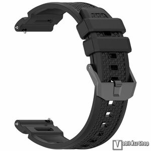 Garmin Venu X1, Okosóra szíj, Szilikon, 24mm széles, Texturált felület, Csat, 127+97mm hosszú, Fekete kép