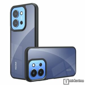 Xiaomi Redmi 15C 4G, 5G, Ott! Transparent telefontok, Műanyag hátlap, Szilikon szegély, Átlátszó, Fekete kép