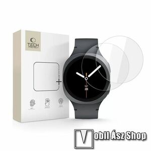 Samsung Galaxy Watch8 44mm, TECHPROTECT Glass Fit+ okosóra előlapvédő karcálló edzett üvegfólia, 2db, 0.3mm, 9H, A képernyő sík részét védi, Átlátszó kép