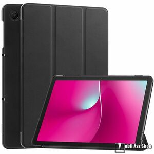 Telekom T Tablet 2 5G eSIM, Tablet tok, Mappa, Oldalra nyíló, Trifold asztali tartó, Műanyag belső, PU bőr, Fekete kép