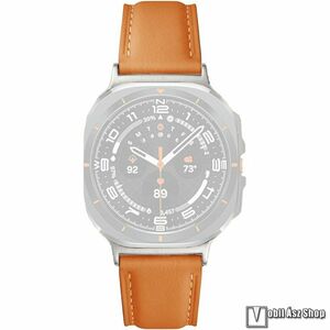 Samsung Galaxy Watch Ultra, Okosóra szíj, Valódi bőr, Csatos, 89+125mm hosszú, Barna kép