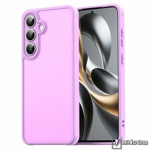 Samsung Galaxy S25 FE, Telefontok, Védőtok, Áttetsző műanyag hátlap, Kamerasziget védelem, TPU, Szilikon keret, Világoslila kép