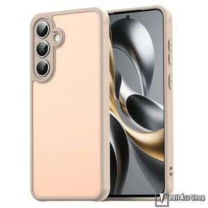 Samsung Galaxy S25 FE, Telefontok, Védőtok, Áttetsző műanyag hátlap, Kamerasziget védelem, TPU, Szilikon keret, Narancs kép