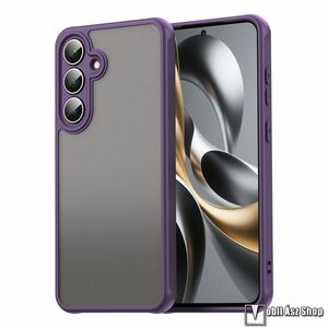 Samsung Galaxy S25 FE, Telefontok, Védőtok, Áttetsző műanyag hátlap, Kamerasziget védelem, TPU, Szilikon keret, Lila kép