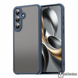 Samsung Galaxy S25 FE, Telefontok, Védőtok, Áttetsző műanyag hátlap, Kamerasziget védelem, TPU, Szilikon keret, Sötétkék kép