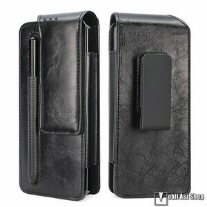 Samsung Galaxy Z Fold7 5G, Fold6 5G, Fold5 5G álló tok, Övcsipesz, Mágneses záródás, Ceruzatartó, PU bőr, 165 x 65 x 22 mm, Fekete kép