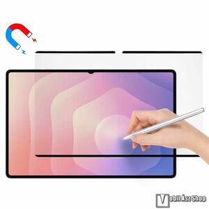 Samsung Galaxy Tab S11 Ultra, S10 Ultra, S9 Ultra, S8 Ultra képernyővédő fólia, Mágneses rögzítésű, Matt, Tükröződésmentes, Anti-Glare, 1db, PET (műanyag), A teljes kijelzőt védi kép