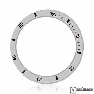 Samsung Galaxy Watch8 44mm, Okosóra lünetta védő, Alumínium ötvözet, Ezüst, Fekete kép