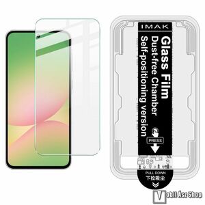 Samsung Galaxy A56 5G, A36 5G, Imak H előlapvédő karcálló edzett üveg, Üvegfólia, 9H, Sík részre, Felhelyező segédkeret, Átlátszó kép