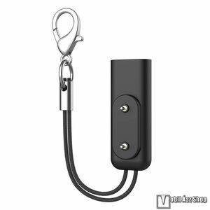 Huawei Band 6, 7, 8, 9, 10, Watch fit, 2, 3, Band 6, 7, 9, Okosóra töltő, 5V/1A, hordozható, USB-C aljzat, Kulcstartó, Fekete kép