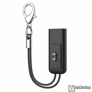 Xiaomi Redmi Watch 4, Smart Band 10, 9, 9 Active, 8, Watch 3 Lite, Active, Band 2, Okosóra töltő, 5V/1A, hordozható, USB-C aljzat, Kulcstartó, Fekete kép