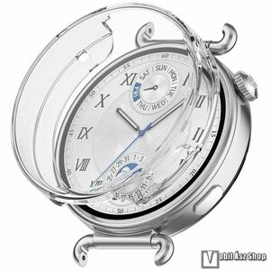 Huawei Watch GT 6 41mm, Okosóra szilikon védőtok, Keret, Szilikon előlapvédő is, Átlátszó kép