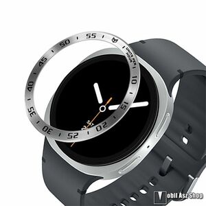 Samsung Galaxy Watch8 Classic, Okosóra lünetta védő, Fém ötvözet, Ezüst, Fekete kép