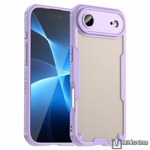 Apple iPhone Air, Ott! Transparent telefontok, Áttetsző hátlap, Szilikon szegély, Erősített sarkok, Textúrált minta, Kameravédelem, Lila kép
