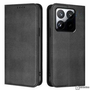 Xiaomi 15T, Telefontok, Notesz, Oldalra nyíló, Asztali tartó, Rejtett mágneses záródás, Kártyazseb, RFID védelem, PU bőr, Szilikon belső, Fekete kép