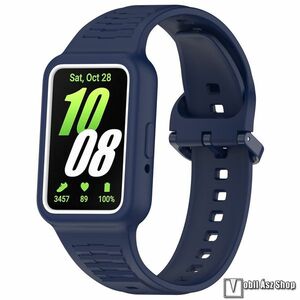 Okosóra szilikon szíj / szilikon tok - SÖTÉTKÉK - 258mm hosszú - SAMSUNG Galaxy Fit 3 (SM-R390) kép