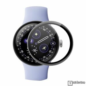 Google Pixel Watch 4 41mm, Enkay Hat Prince Okosóra Flexible Nano Glass rugalmas edzett üveg, 1db, 9H, 3D, A teljes előlapot védi, Fekete kép