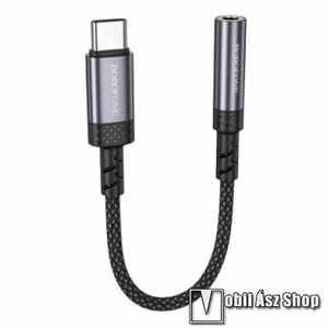 Hoco Borofone Graceful Digital Aux audio adapter, USB-C / 3, 5mm jack aljzat, 15cm hosszú, DAC chip, BV24, Fekete kép