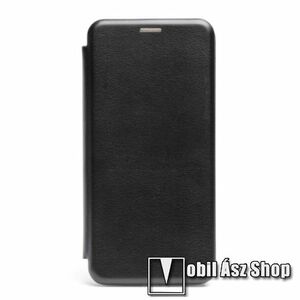 Sony Xperia 1 (2019) (J9110), Telefontok, Notesz, Oldalra nyíló, Asztali tartó, Rejtett mágneses záródás, Kártyazseb, PU bőr, Szilikon belső, Fekete kép