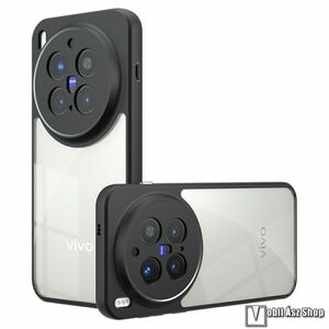 Vivo X300 Pro, Ott! Transparent telefontok, Akril hátlap, Szilikon szegély, Átlátszó, Kamerasziget védelem, Fekete kép