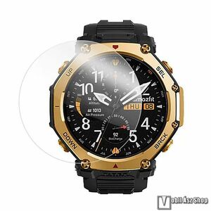 Xiaomi Amazfit T-Rex 3 Pro 48mm, Okosóra előlapvédő karcálló edzett üvegfólia, 1db, 0.3mm, 9H, A képernyő sík részét védi kép