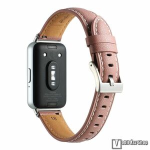 Samsung Galaxy Fit 3, Okosóra szíj, Valódi bőr, Csatos, 120+85mm hosszú, Rózsaszín kép