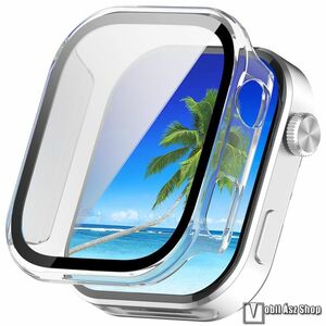 Xiaomi Redmi Watch 6, Okosóra műanyag védőtok, Keret, 9H edzett üvegfólia, Átlátszó kép