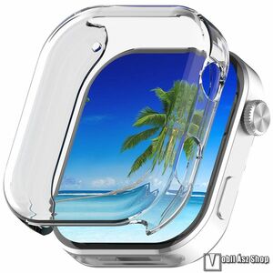 Xiaomi Redmi Watch 6, Okosóra szilikon védőtok, Keret, Szilikon előlapvédő is, Galvanizált, Átlátszó kép