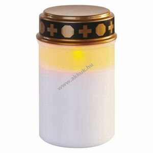 LED temetői mécses, 12, 5 cm, kültéri és beltéri, vintage, időzítős - Kiárusítás! kép