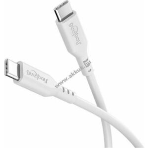 USB-C szilikon kábel 1.5m fehér, 60W, Power Delivery (PD) kép