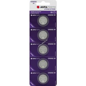 Agfaphoto elem Lithium gombelem CR2032 3V Extreme Retail Blister (5-Pack) kép