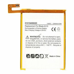 Helyettesítő akku ZTE Blade A310 Li-Polymer 3, 8V 2240mAh 8, 5Wh beépített szerszám nélkül kép